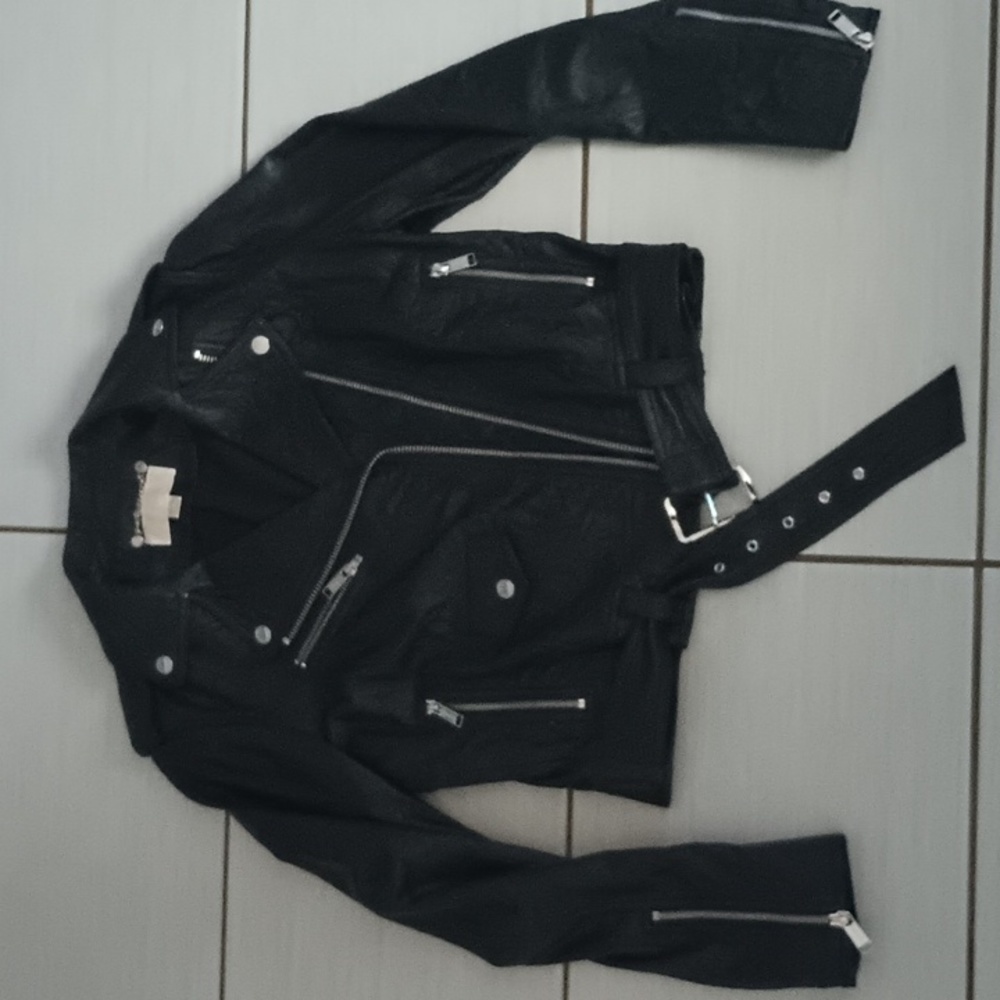 Michael Kors Leather Moto Jacket